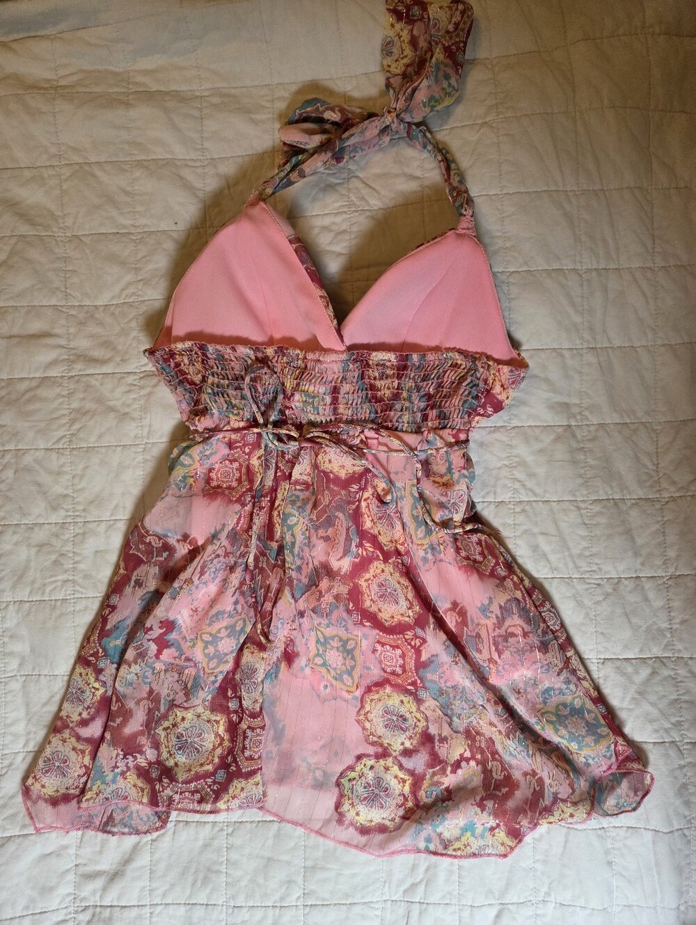 Jordache Pink Multicolor Babydoll Top - Picture 5 of 6